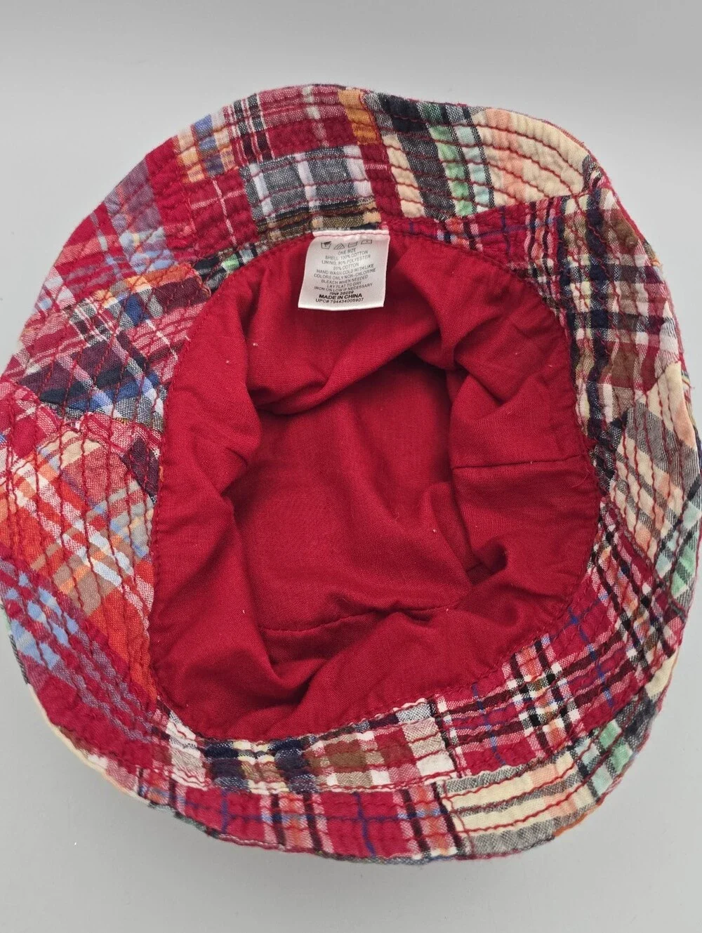 Unbranded Kids Multi-Colored Patchwork Plaid Bucket Hat One Size
